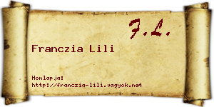 Franczia Lili névjegykártya