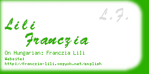 lili franczia business card